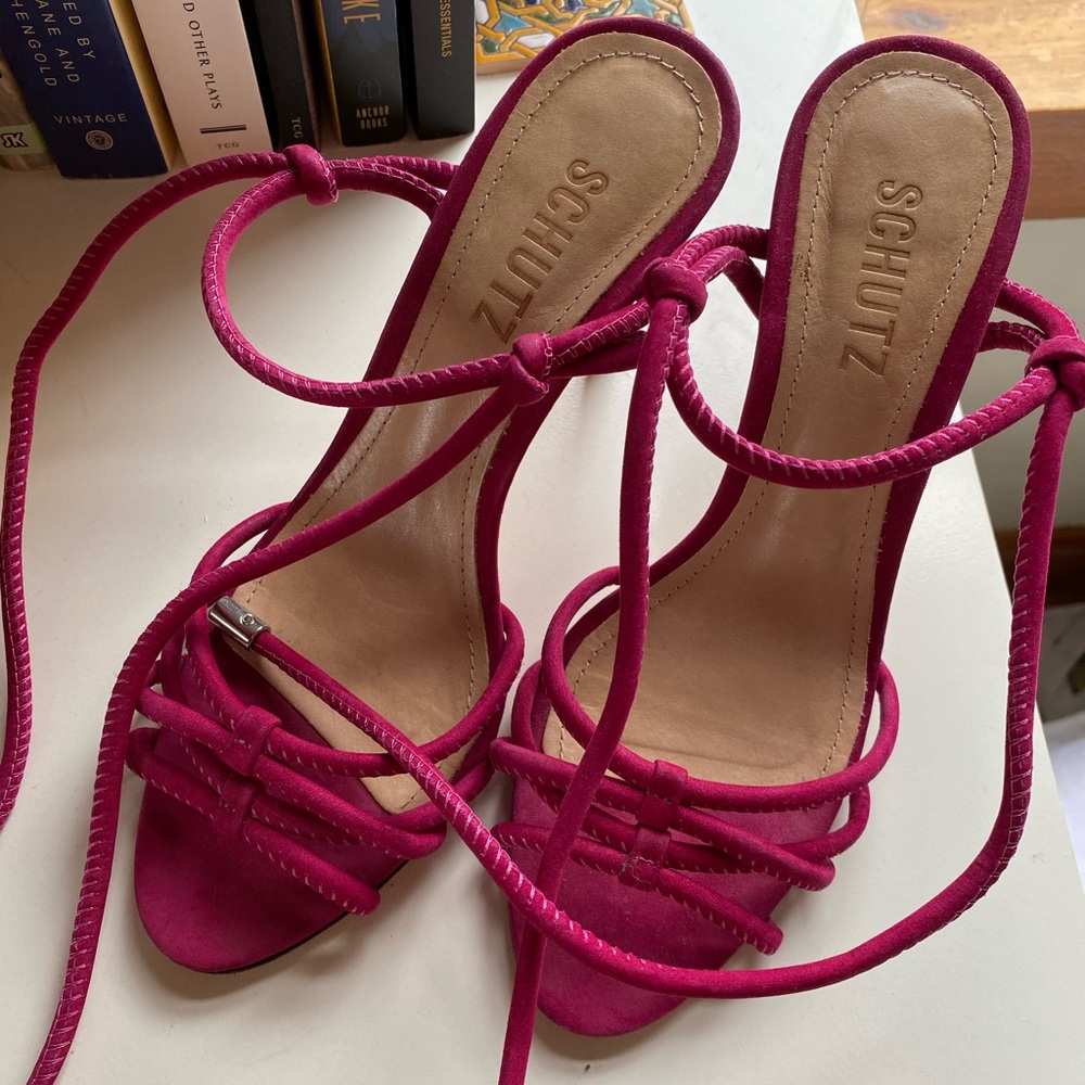 High heeled sandals.